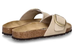 Damen Birkenstock Pantolette MADRID BIG BUCKLE NUBUKLEDER- sandcastle/beige