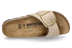 Damen Birkenstock Pantolette MADRID BIG BUCKLE NUBUKLEDER- sandcastle/beige