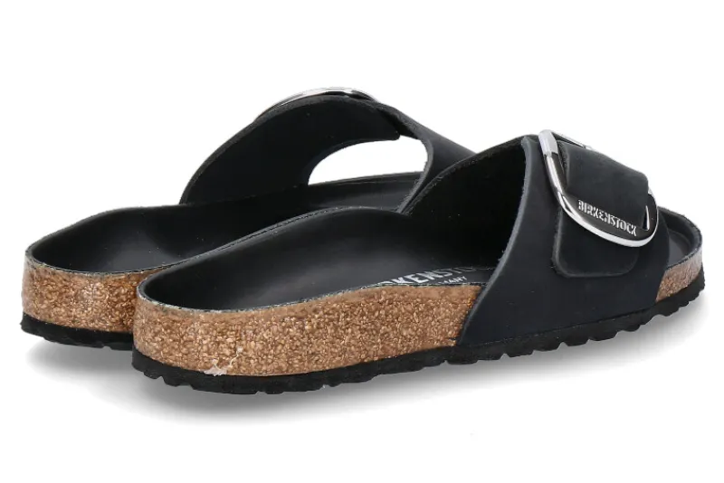 Damen Birkenstock Pantolette SCHMAL MADRID BIG BUCKLE BLACK (38)