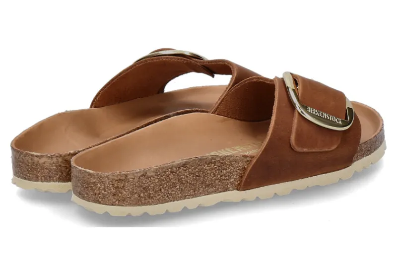 Damen Birkenstock Pantolette SCHMAL MADRID BIG BUCKLE COGNAC (38)