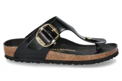 Damen Birkenstock Zehentrenner GIZEH SCHMAL BIG BUCKLE- high shine schwarz