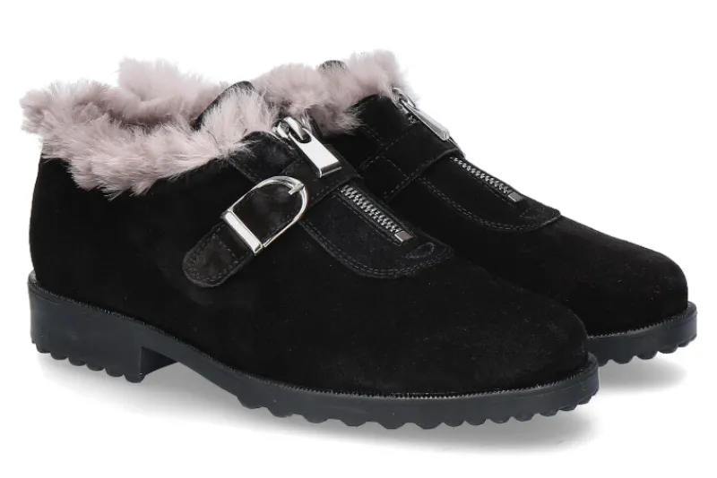 Damen Brunate Halbschuh gefüttert DANY CAMOSCIO NERO (38½)