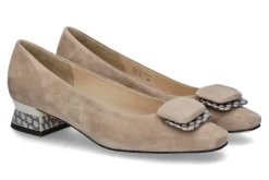 Damen Brunate Pumps FLEX CAMOSCIO NUT PLATINO