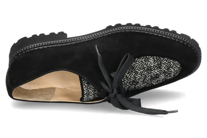 Damen Brunate Schnüschuh HELLEN CAMOSCIO- nero/ schwarz