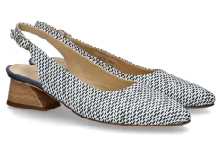 Damen Brunate Slingpumps PUFFO AVIO- blau/weiss