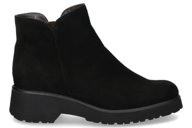Damen Brunate Stiefelette gefüttert CAMOSCIO NERO AGNELLO (38½)