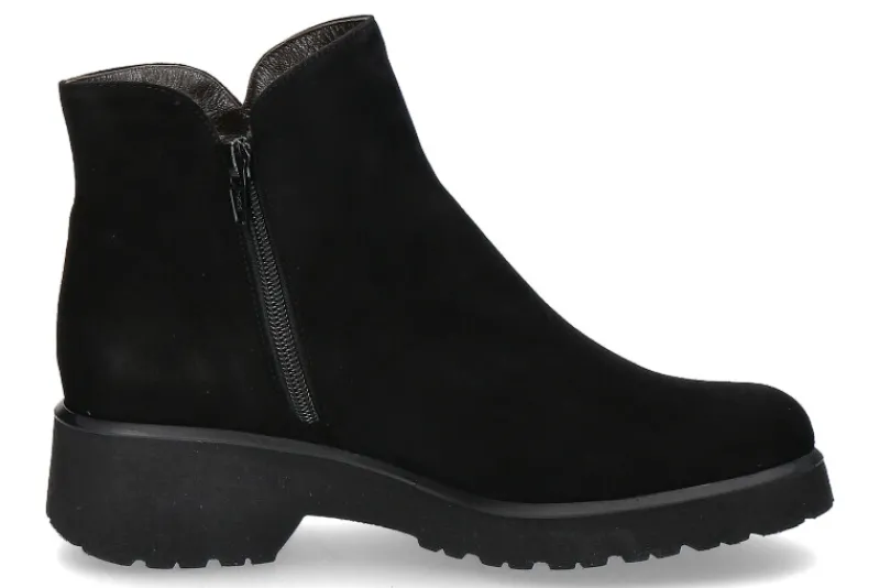 Damen Brunate Stiefelette gefüttert CAMOSCIO NERO AGNELLO (38½)