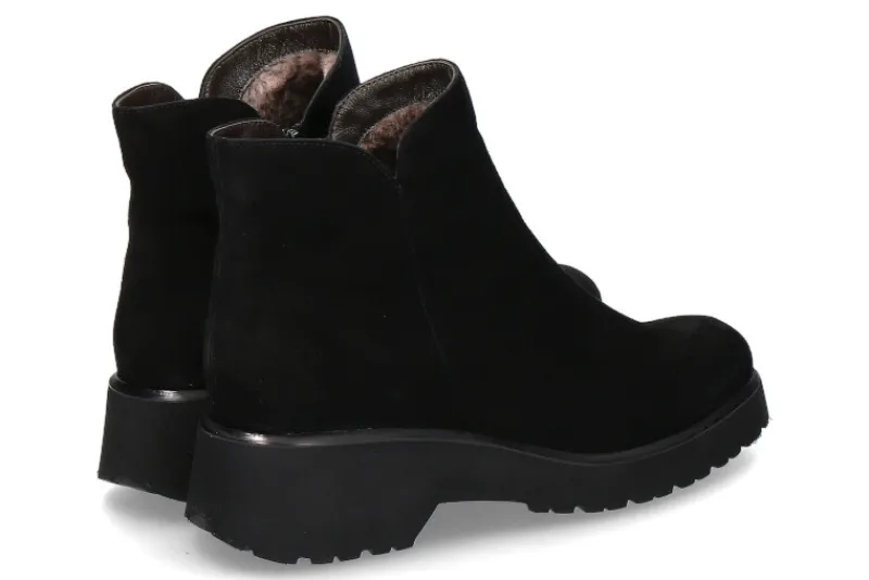 Damen Brunate Stiefelette gefüttert CAMOSCIO NERO AGNELLO (38½)