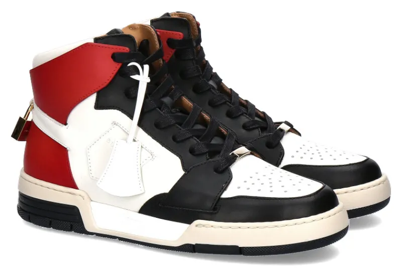 Herren Buscemi Sneaker AIR JON HIGH VITELLO WHITE BLACK RED