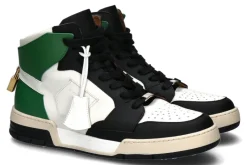 Herren Buscemi Sneaker AIR JON HIGH VITELLO WHITE BLACK GREEN