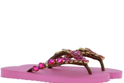 Damen CHANCLAS Zehensteg Sandale ADELA DIAMOND PINK