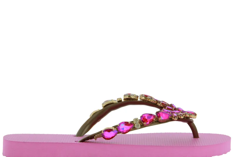Damen CHANCLAS Zehensteg Sandale ADELA DIAMOND PINK