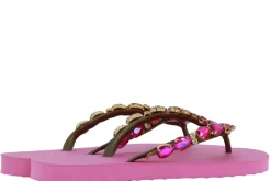 Damen CHANCLAS Zehensteg Sandale ADELA DIAMOND PINK