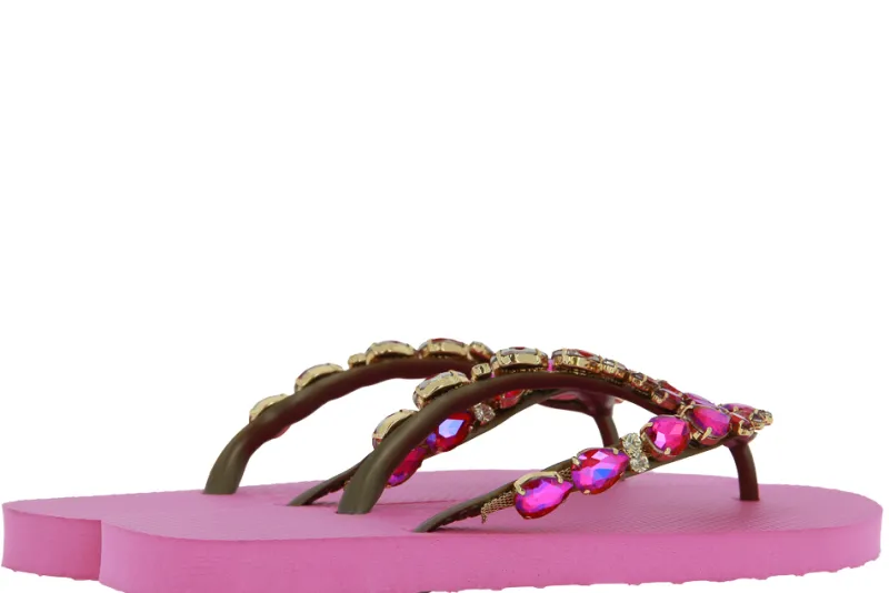 Damen CHANCLAS Zehensteg Sandale ADELA DIAMOND PINK