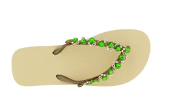 Damen CHANCLAS Zehensteg Sandale VALENTINA BEIGE MULTI