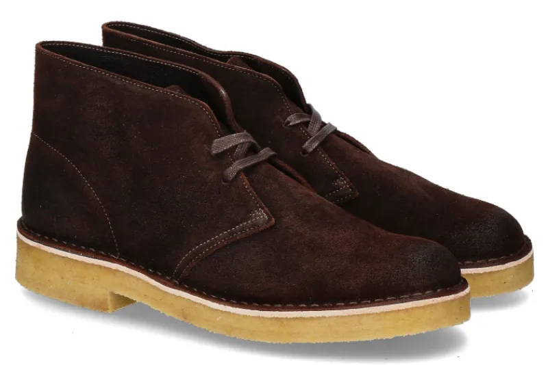 Herren Clarks Originals Schnürer DESSERT BOOT DARK TAN SUEDE