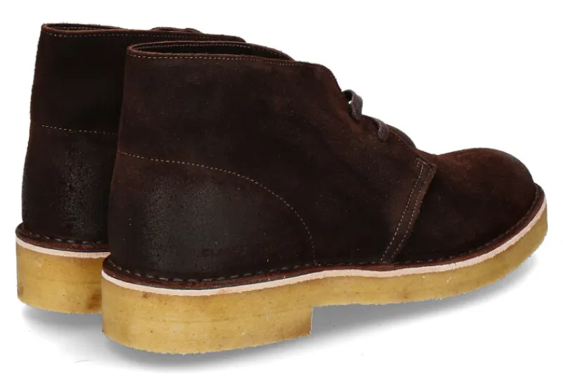 Herren Clarks Originals Schnürer DESSERT BOOT DARK TAN SUEDE