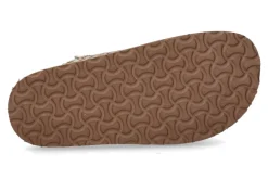 Damen Coral Blue Pantolette leather jewel buckle gold