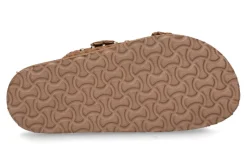 Damen Coral Blue Pantolette leather slide ethnic tan