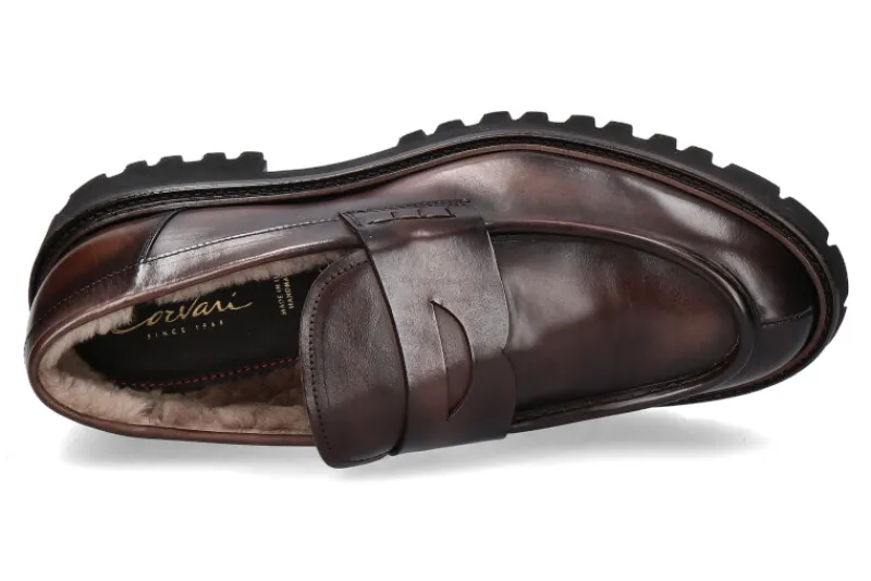 Herren Corvari Loafer gefüttert DIVER MARRONE- dunkelbraun