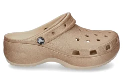 Damen Crocs Pantolette CLASSIC PLATFORM glitter- shitake