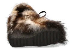 Damen Diavolezza Fellstiefel MIX BEIGE FOX POM POM Fuchsfell