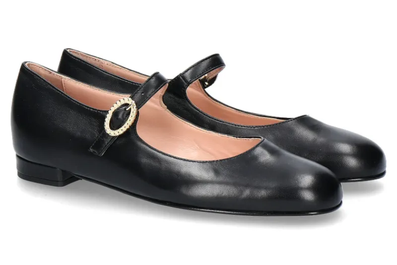 Damen dirndl + bua Ballerina Ziegennappa schwarz