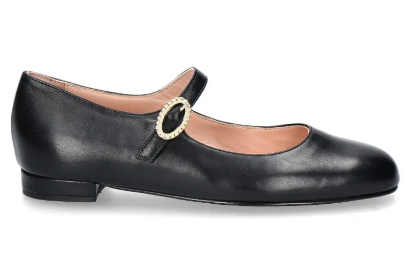 Damen dirndl + bua Ballerina Ziegennappa schwarz