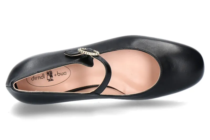 Damen dirndl + bua Ballerina Ziegennappa schwarz