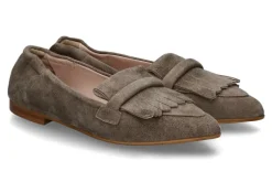 Damen dirndl + bua Damen- Slipper ANTIKBOCK- taupe