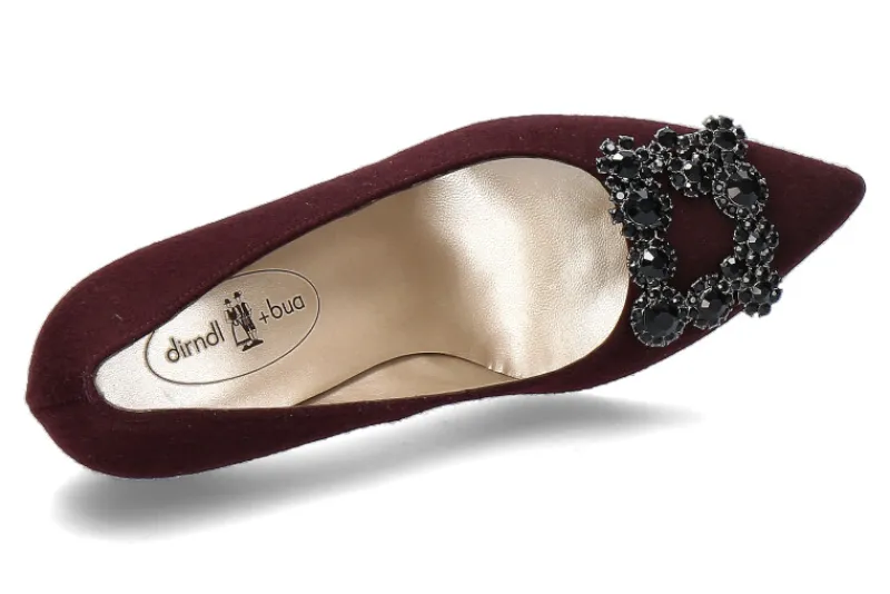 Damen dirndl + bua Pumps 5749 RUBIN- rot