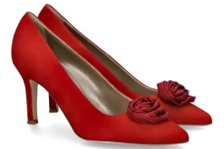 Damen dirndl + bua Pumps GRANAT ZIEGENVELOURS