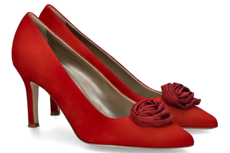 Damen dirndl + bua Pumps GRANAT ZIEGENVELOURS