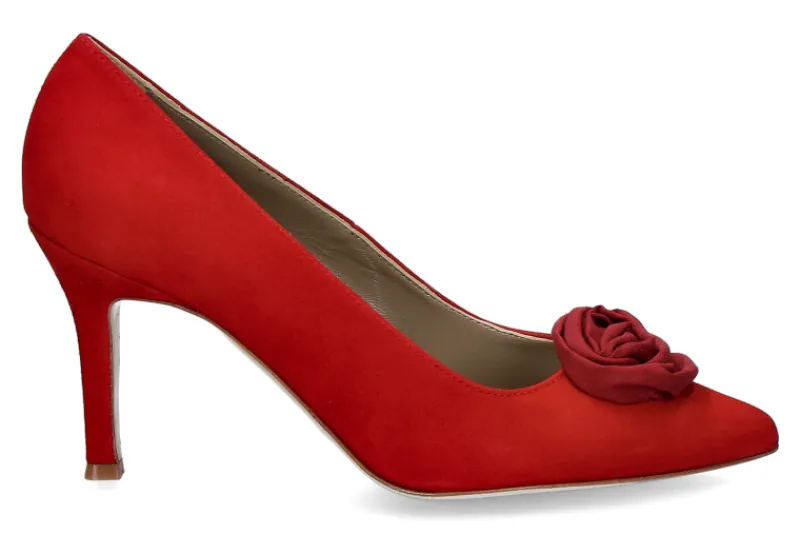 Damen dirndl + bua Pumps GRANAT ZIEGENVELOURS