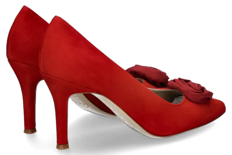 Damen dirndl + bua Pumps GRANAT ZIEGENVELOURS