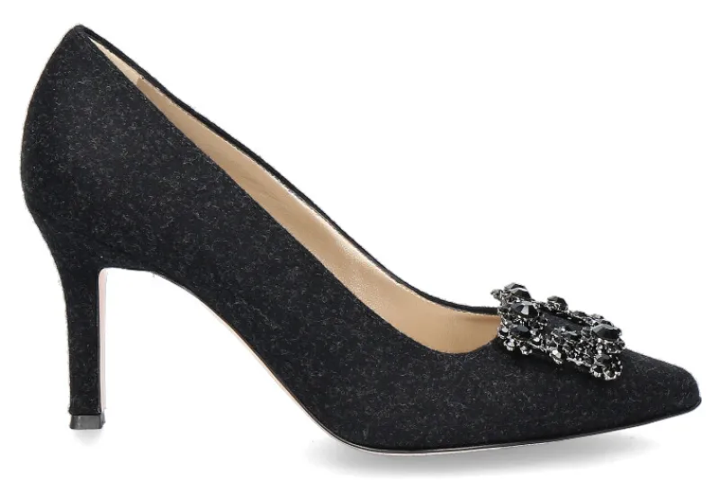 Damen dirndl + bua Pumps LODEN- schwarz