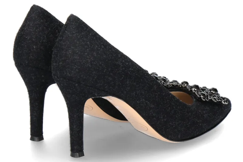 Damen dirndl + bua Pumps LODEN- schwarz