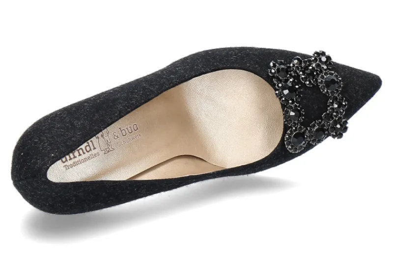 Damen dirndl + bua Pumps LODEN- schwarz