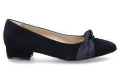 Damen dirndl + bua Pumps ZIEGENVELOUR/SEIDE- ozean/dunkelblau