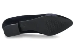 Damen dirndl + bua Pumps ZIEGENVELOUR/SEIDE- ozean/dunkelblau