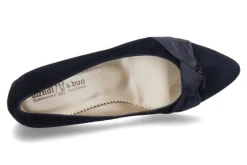 Damen dirndl + bua Pumps ZIEGENVELOUR/SEIDE- ozean/dunkelblau