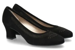 Damen dirndl + bua Pumps ZIEGENVELOUR SCHWARZ (38½)