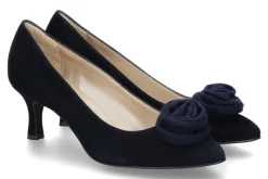Damen dirndl + bua Pumps ZIEGENVELOUR/LODEN- ozean