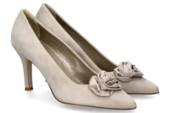 Damen dirndl + bua Pumps ZIEGENVELOUR BEIGE