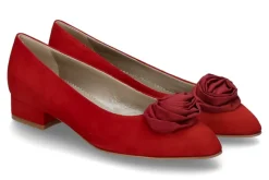 Damen dirndl + bua Pumps ZIEGENVELOUR GRANAT