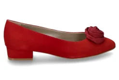 Damen dirndl + bua Pumps ZIEGENVELOUR GRANAT