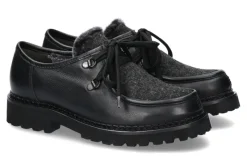 Damen dirndl + bua Schnürer BRUTINI LAMMFELL - schwarz