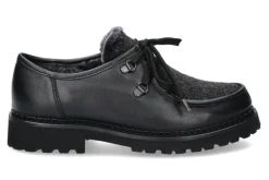 Damen dirndl + bua Schnürer BRUTINI LAMMFELL - schwarz