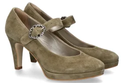 Damen dirndl + bua Spangenpumps ZIEGENVELOUR JADE