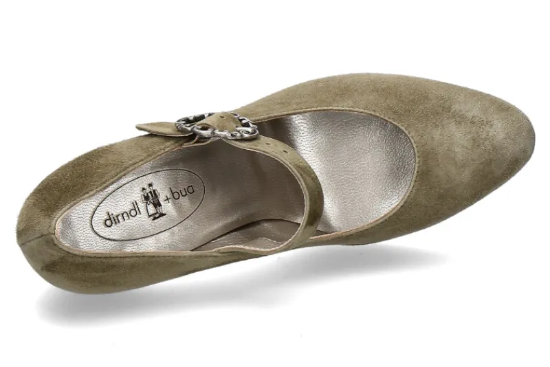 Damen dirndl + bua Spangenpumps ZIEGENVELOUR JADE